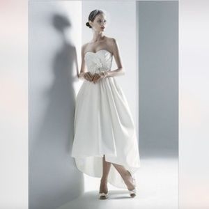 Oleg Cassini Strapless High Low Wedding Dress
